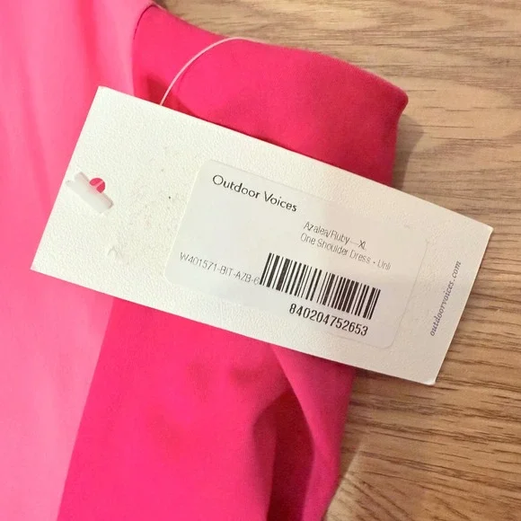 Outdoor Voices One Shoulder Dress Azalea/Ruby XL NWT - Picture 4 of 9